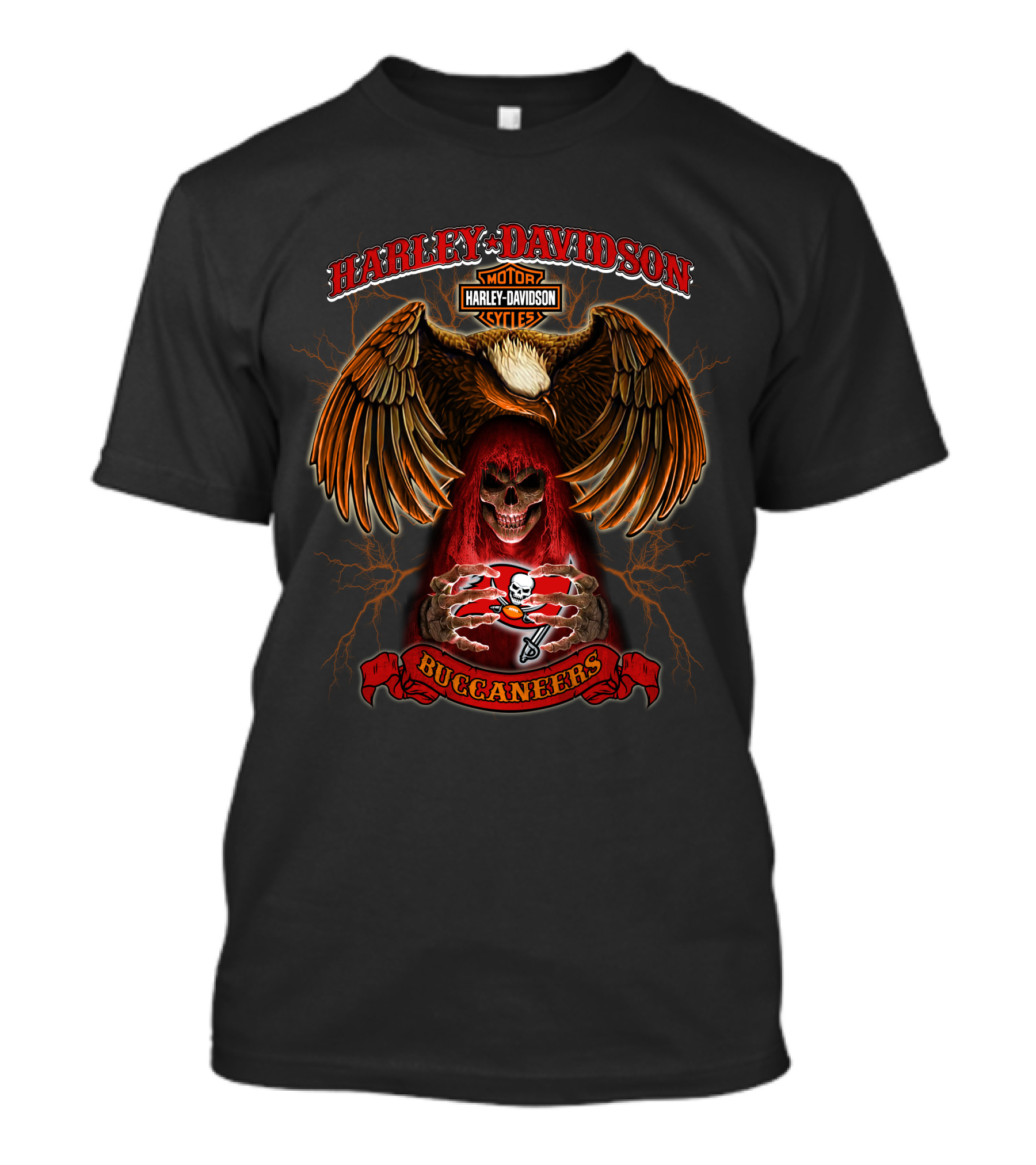 Harley Davidson Buccaneers Motorcycles Tampa Bay Nfl T-Shirt
