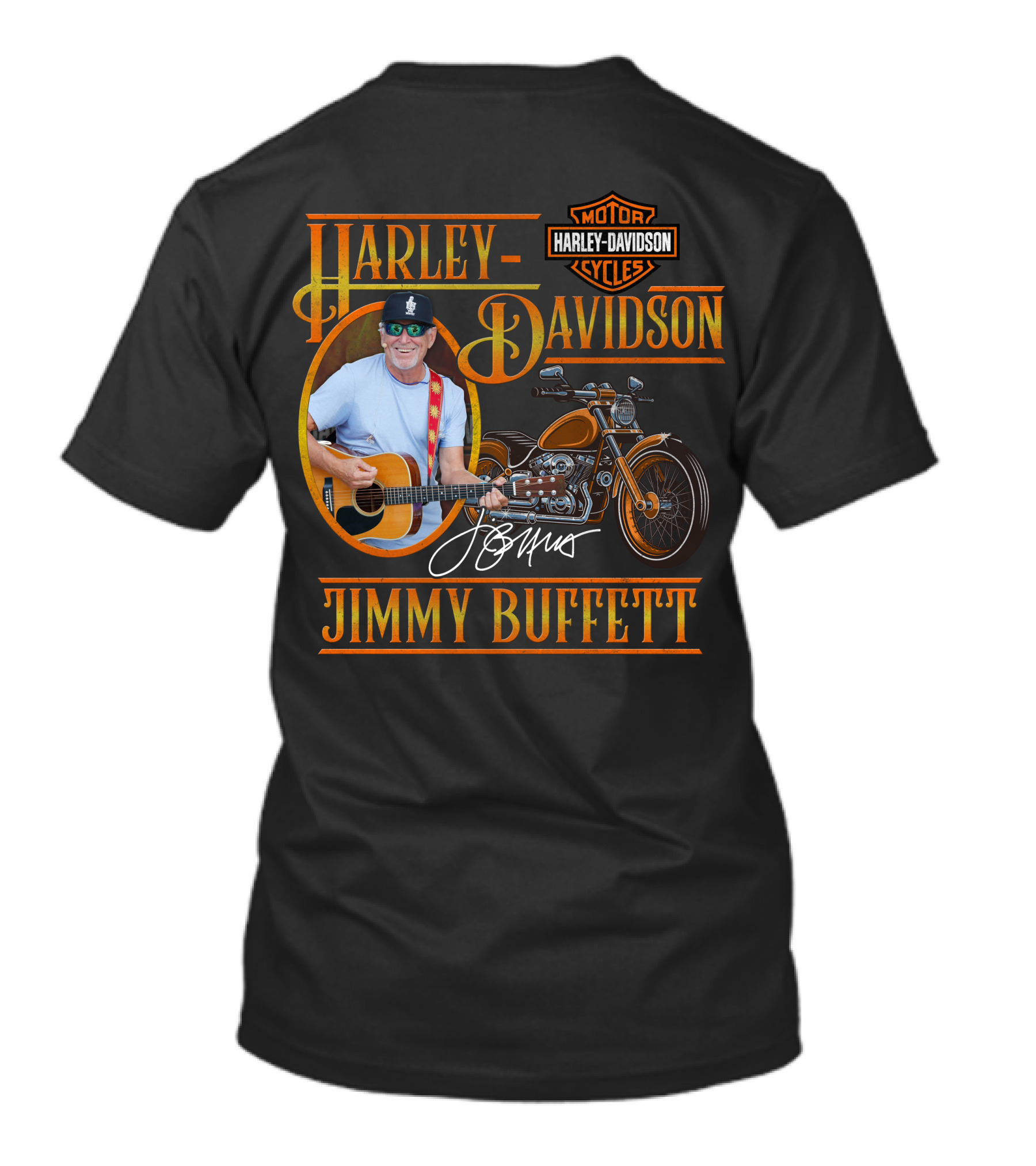 Harley Davidson Jimmy Buffett Motorcycle With Guitar And Signature T-Shirt