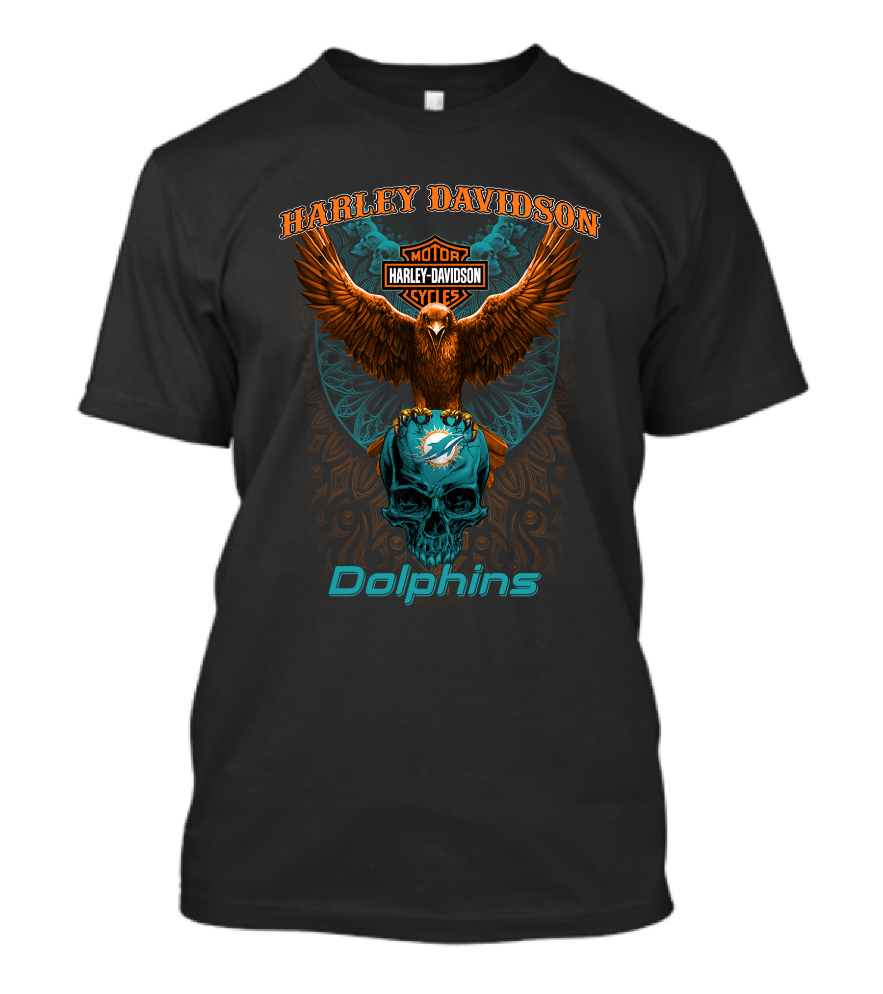 Harley Davidson Motor Cycles Miami Dolphins T-Shirt