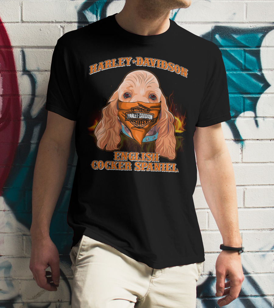 Harley Davidson English Cocker Spaniel Motorcycles T-Shirt