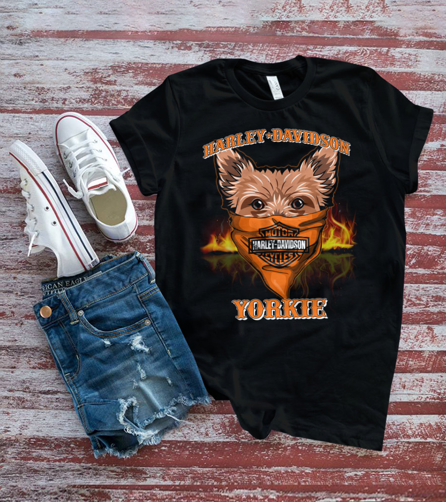 Harley Davidson Yorkie Motorcycles T-Shirt