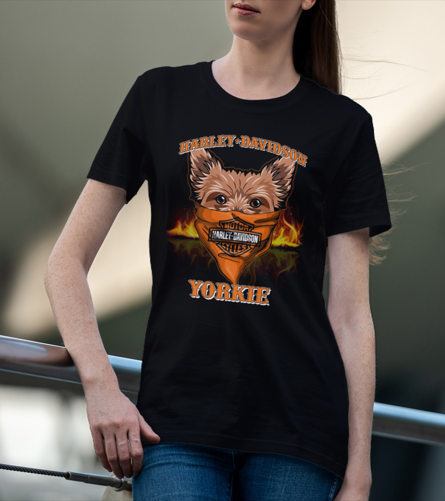 Harley Davidson Yorkie Motorcycles T-Shirt