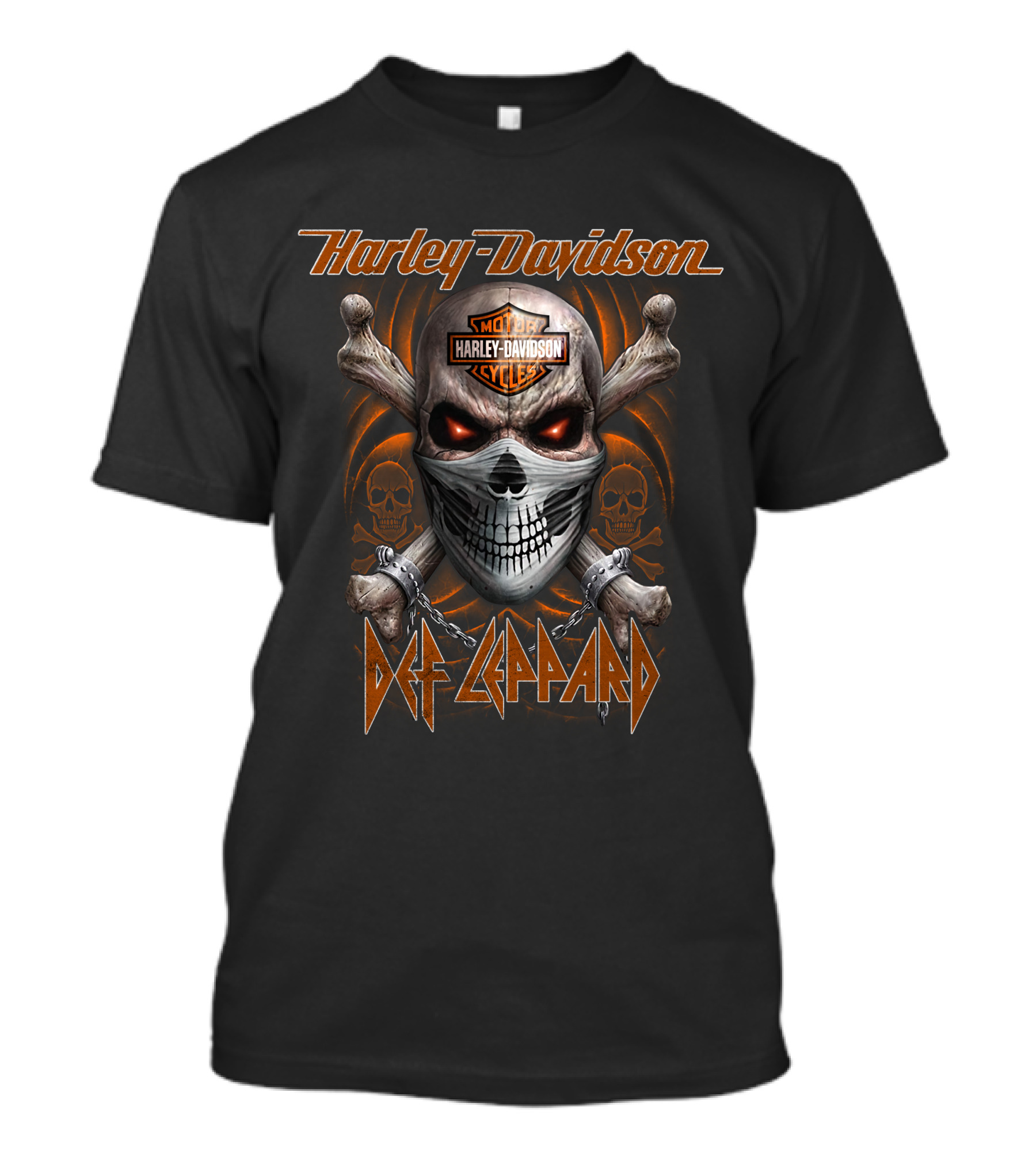 Harley Davidson Def Leppard Skull Motor Cycles T-Shirt