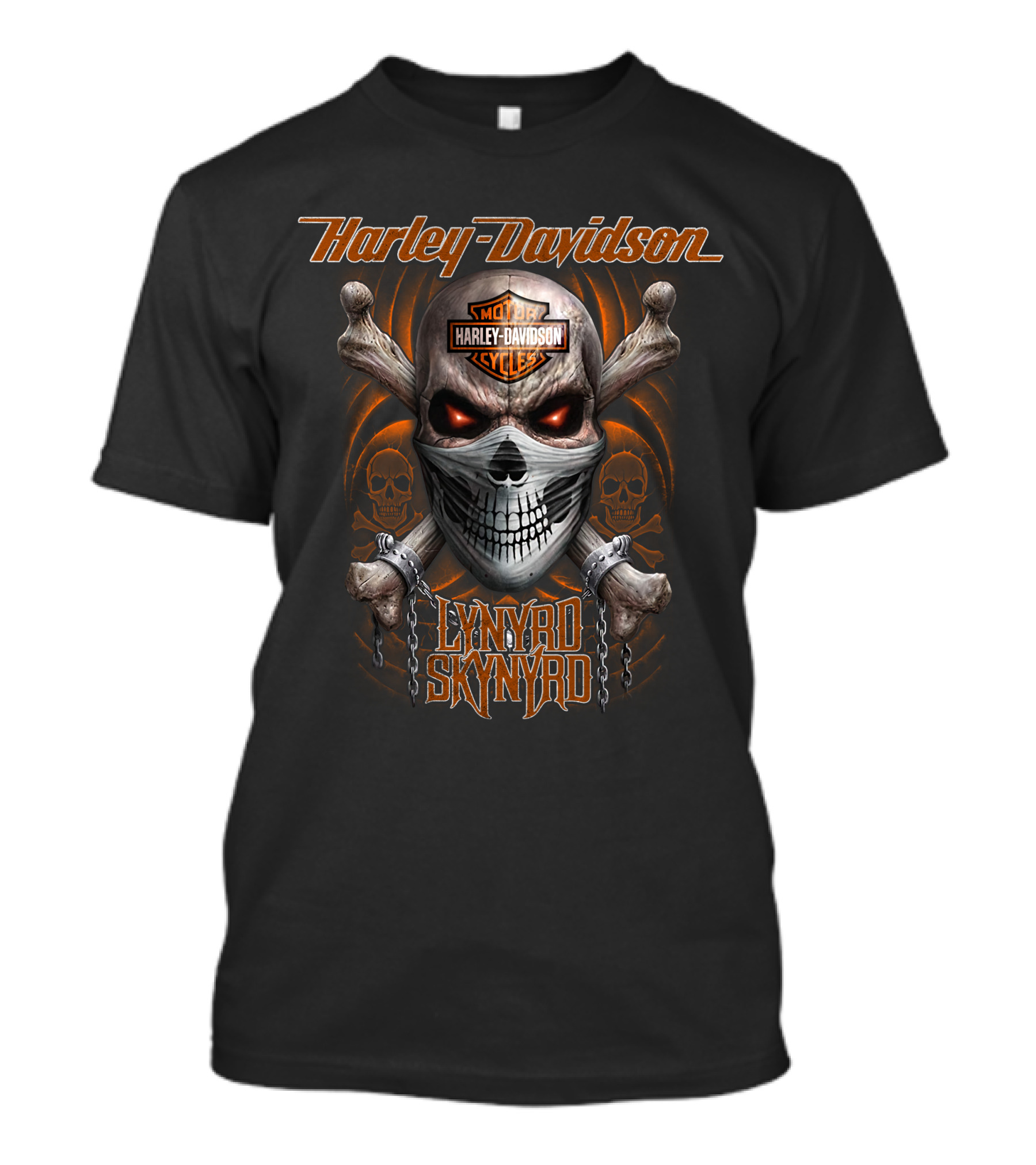 Harley Davidson Motor Cycles Lynyrd Skynyrd Skull T-Shirt