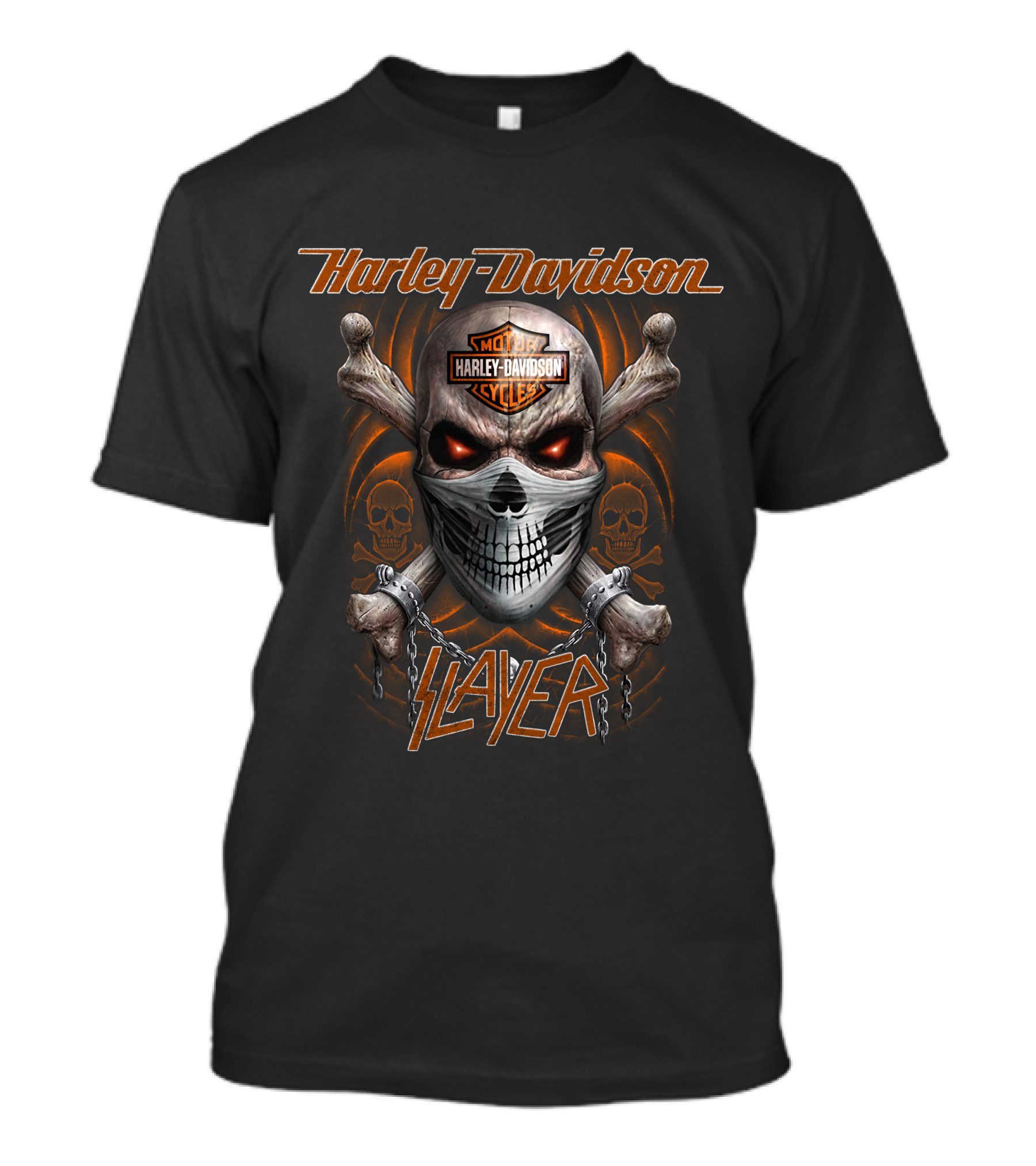 Harley Davidson Motor Cycles Slayer Skull Chains T-Shirt