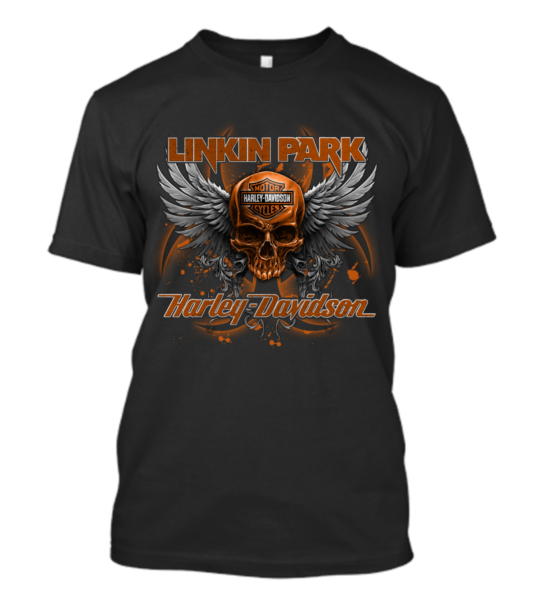 Linkin Park Harley Davidson Skull Wings Motorcycles T-Shirt