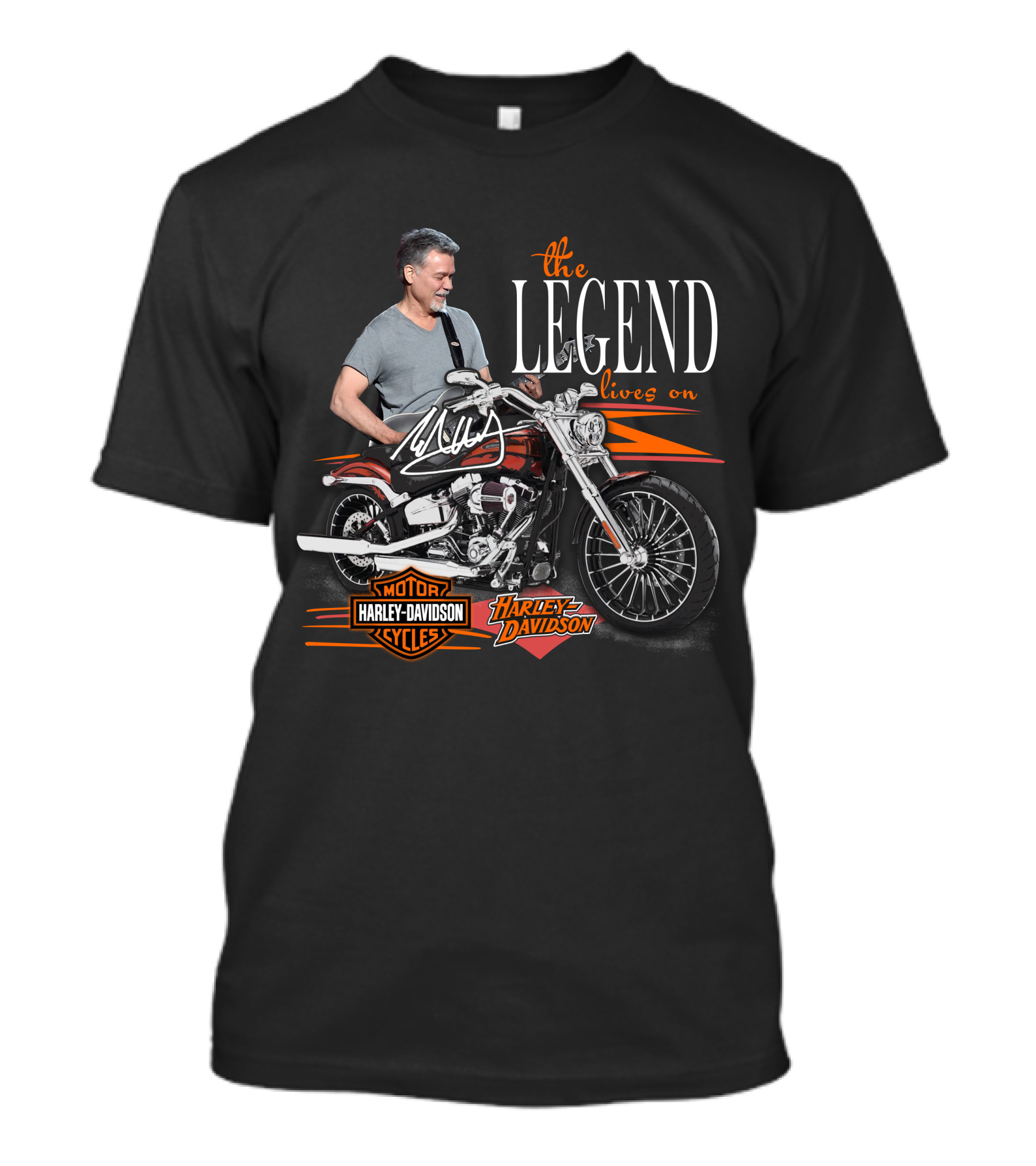 The Legend Lives On Eddie Van Halen Harley Davidson T-Shirt
