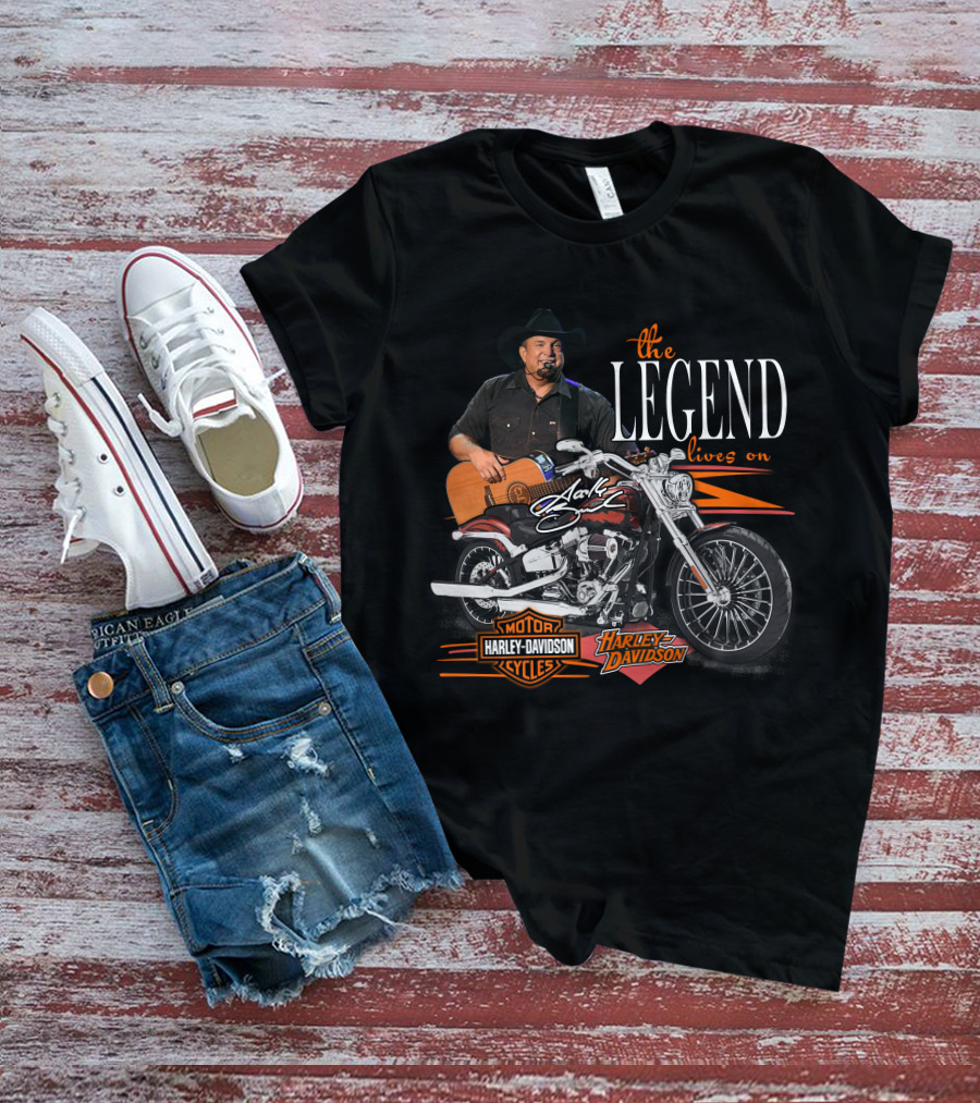 Garth Brooks Harley Davidson The Legend Lives On T-Shirt