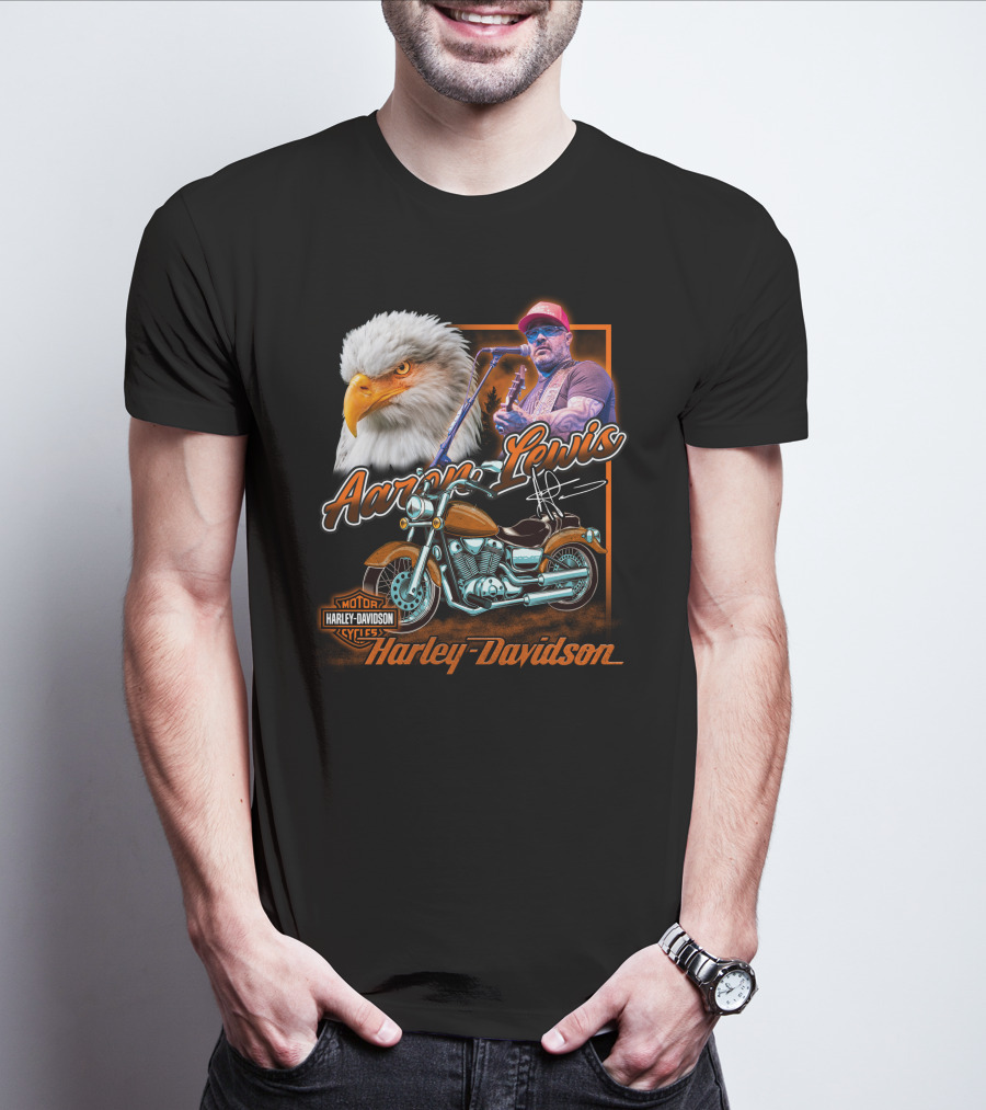 Aaron Lewis Harley Davidson Motorcycle Eagle T-Shirt