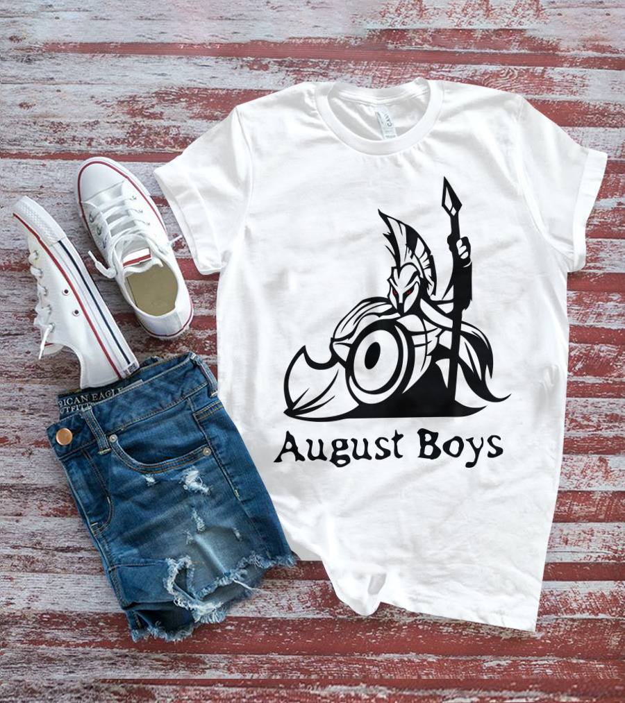 August Boys Warrior Spartan Shield Spear T-Shirt