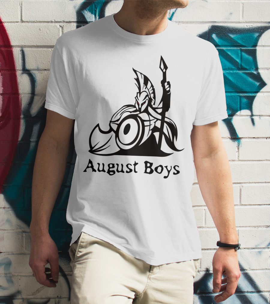 August Boys Warrior Spartan Shield Spear T-Shirt