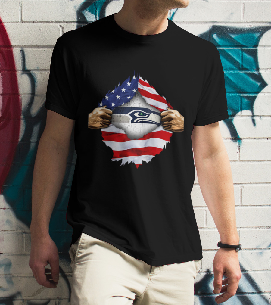 Seattle Seahawks American Flag Pride T-Shirt