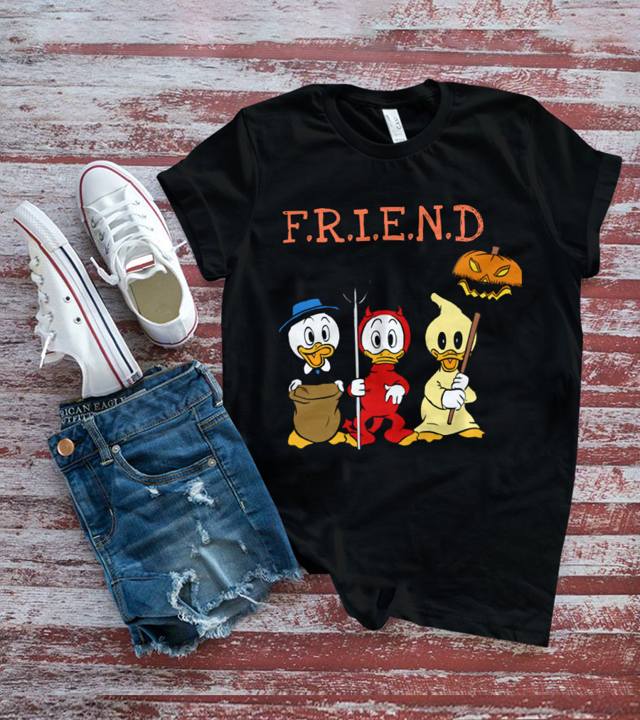 Disney Donald Duck Halloween F.R.I.E.N.D Ghost Devil Pumpkin T-Shirt