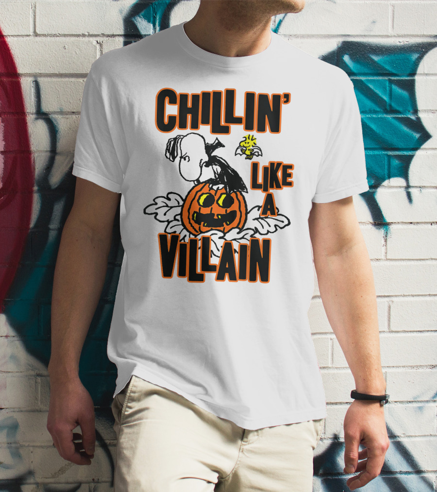 Chillin’ Like A Villain Halloween Pumpkin And Characters T-Shirt