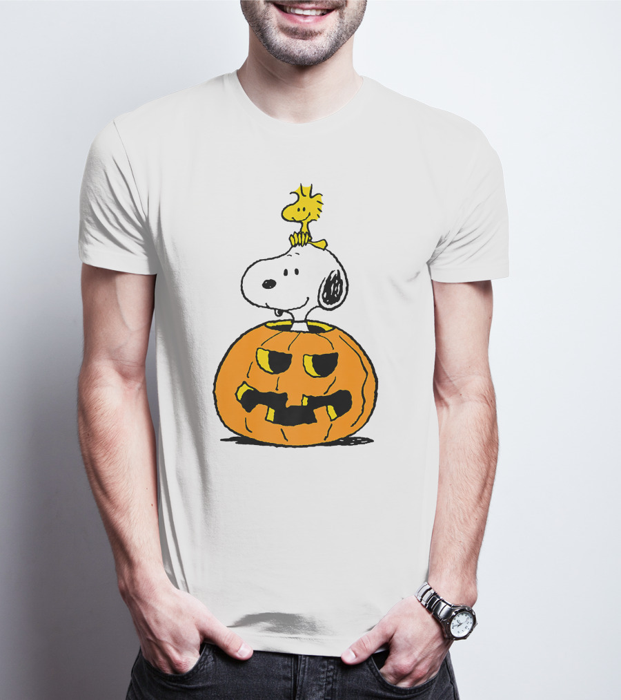 Halloween Snoopy Woodstock Pumpkin Peanuts Cartoon T-Shirt