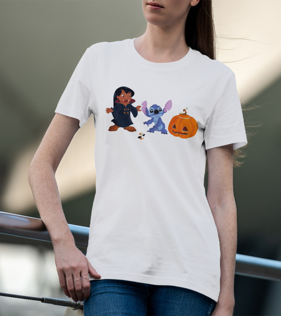 Halloween Stitch Lilo Vampire Costume Pumpkin T-Shirt