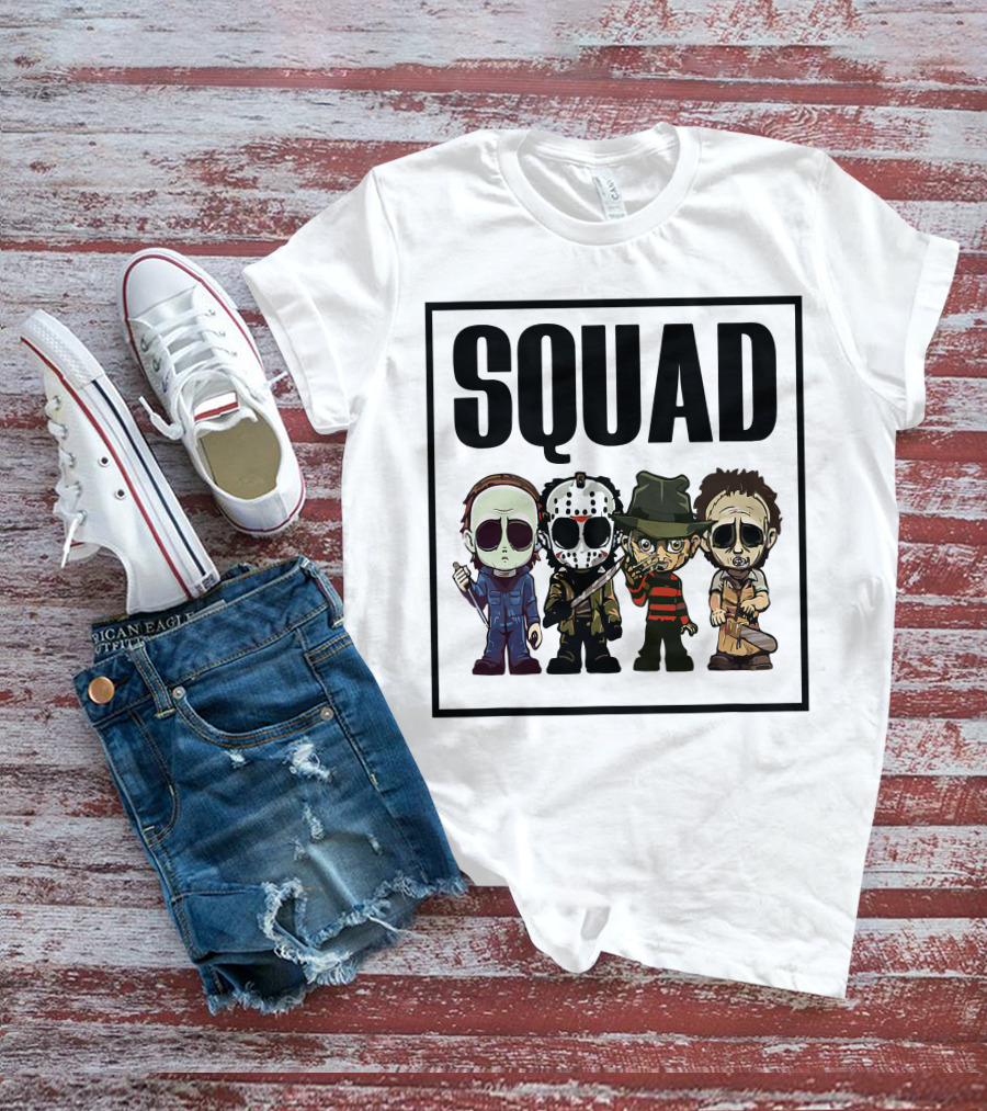 SQUAD Halloween Horror Characters Icons T-Shirt