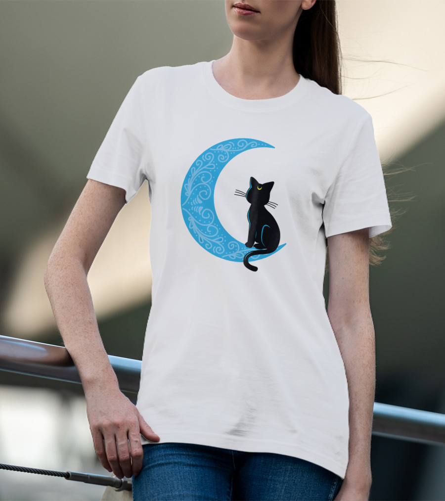 Black Cat Crescent Moon Sailor Guardian T-Shirt