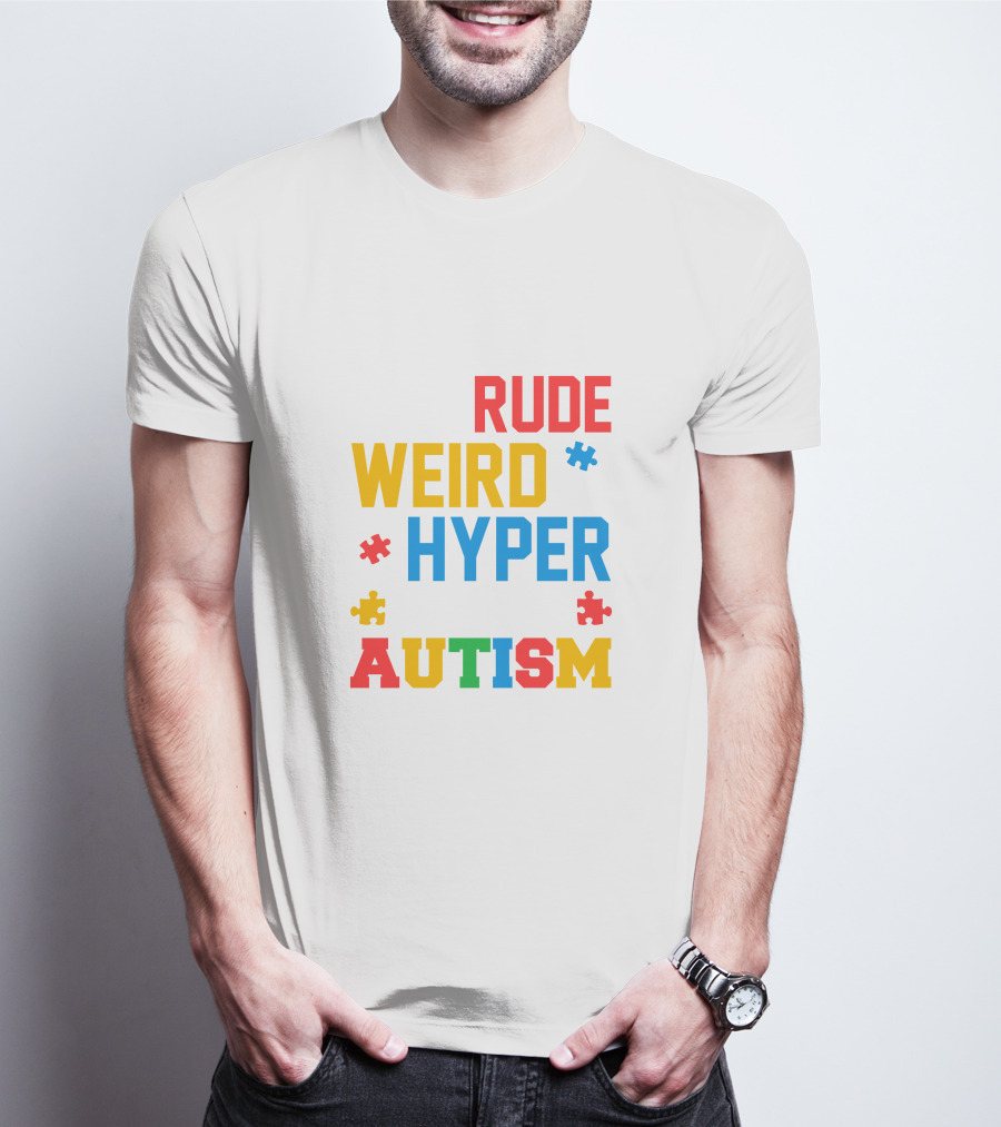 Rude Weird Hyper Autism Puzzle Pieces T-Shirt