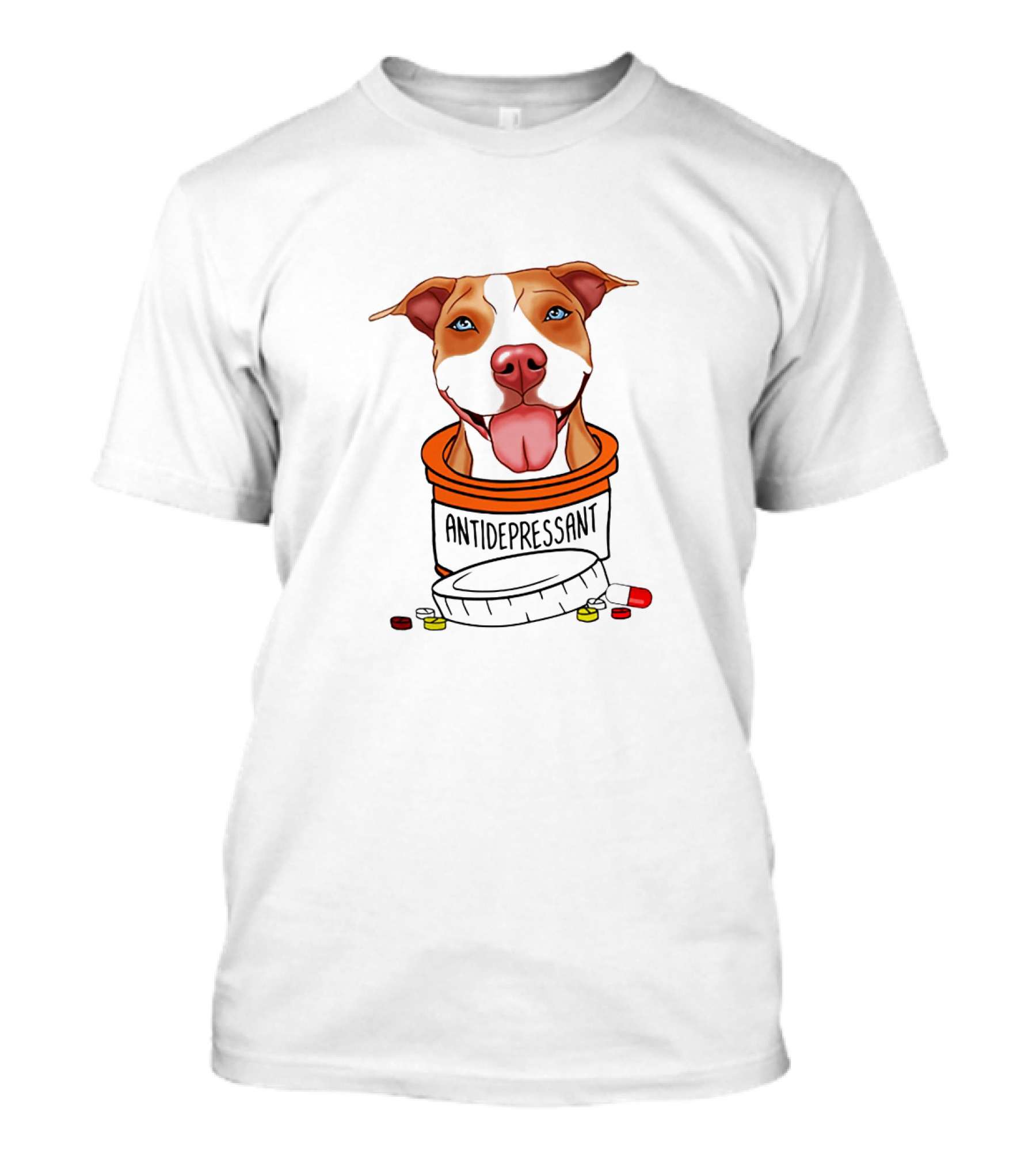 Antidepressant Dog In Pill Bottle With Capsules And Tablets T-Shirt