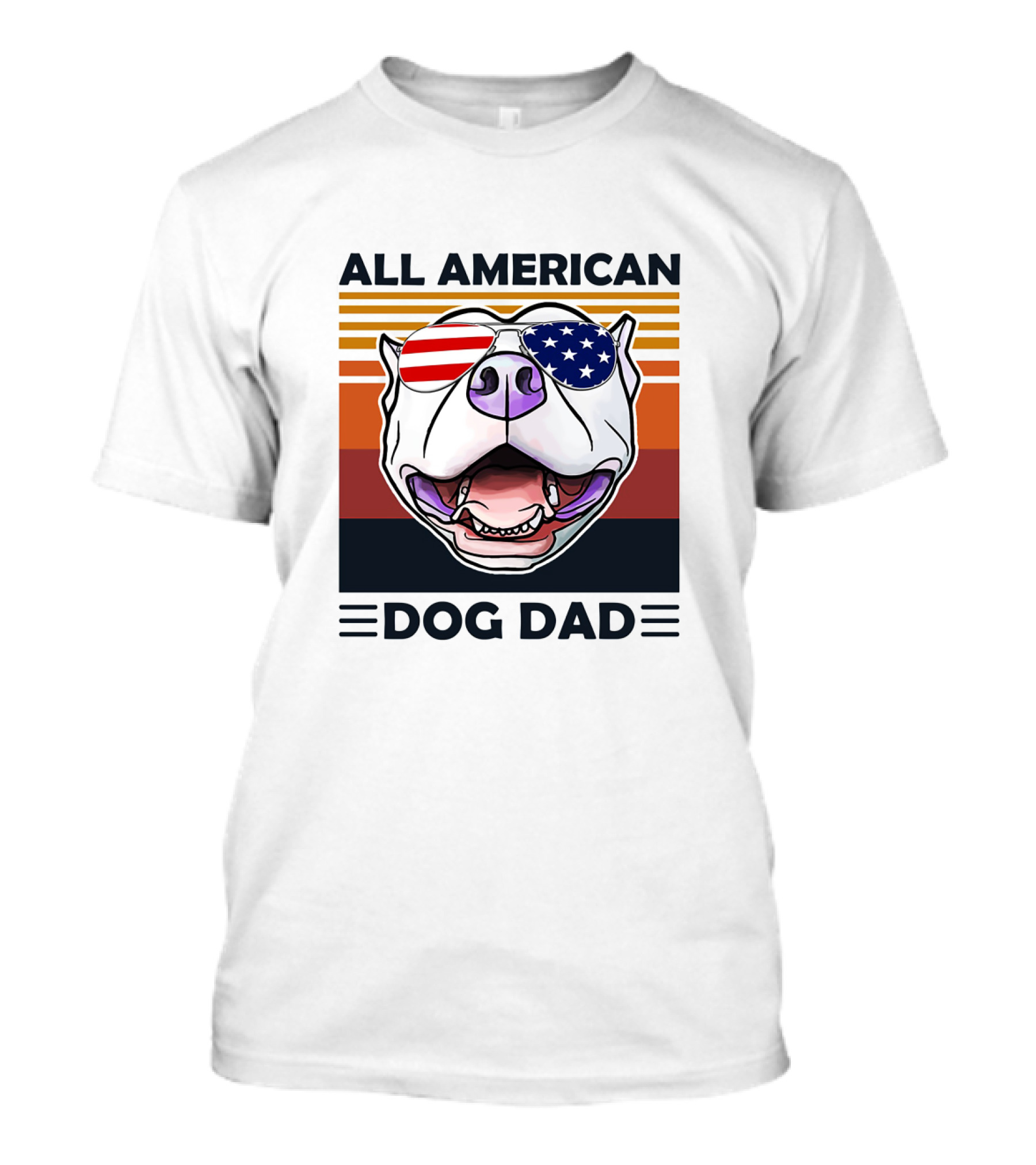 All American Dog Dad Patriotic Pitbull Eyewear T-Shirt