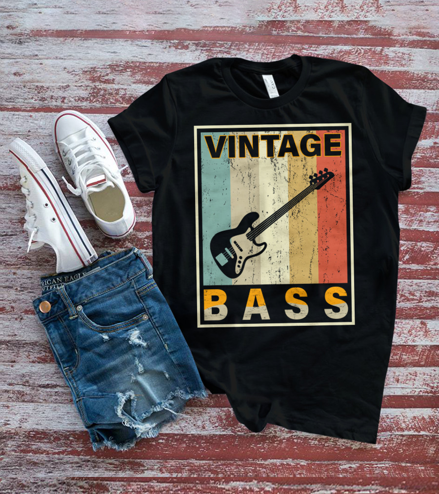 VINTAGE BASS LOVE RETRO GUITAR MUSIC T-Shirt