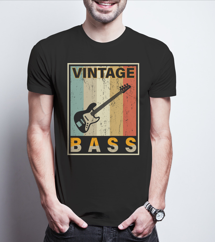 VINTAGE BASS LOVE RETRO GUITAR MUSIC T-Shirt