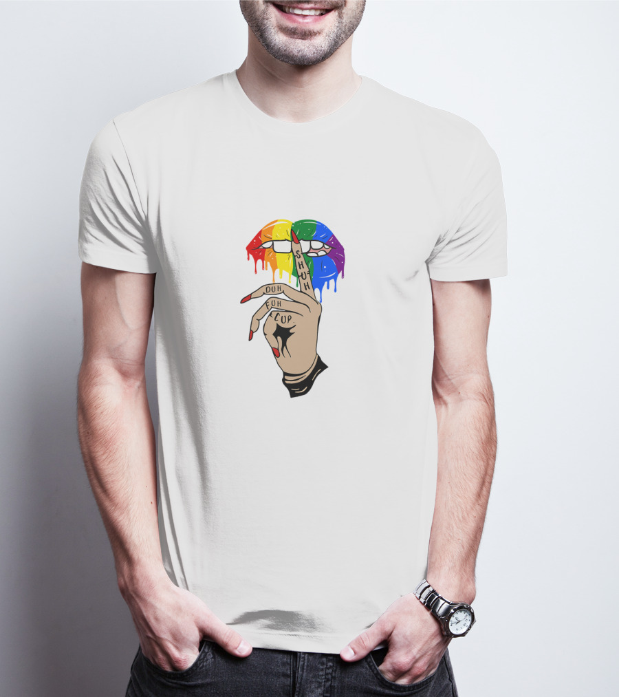 Shuh Duh Fuh Cup Lips Rainbow Dripping Lips T-Shirt