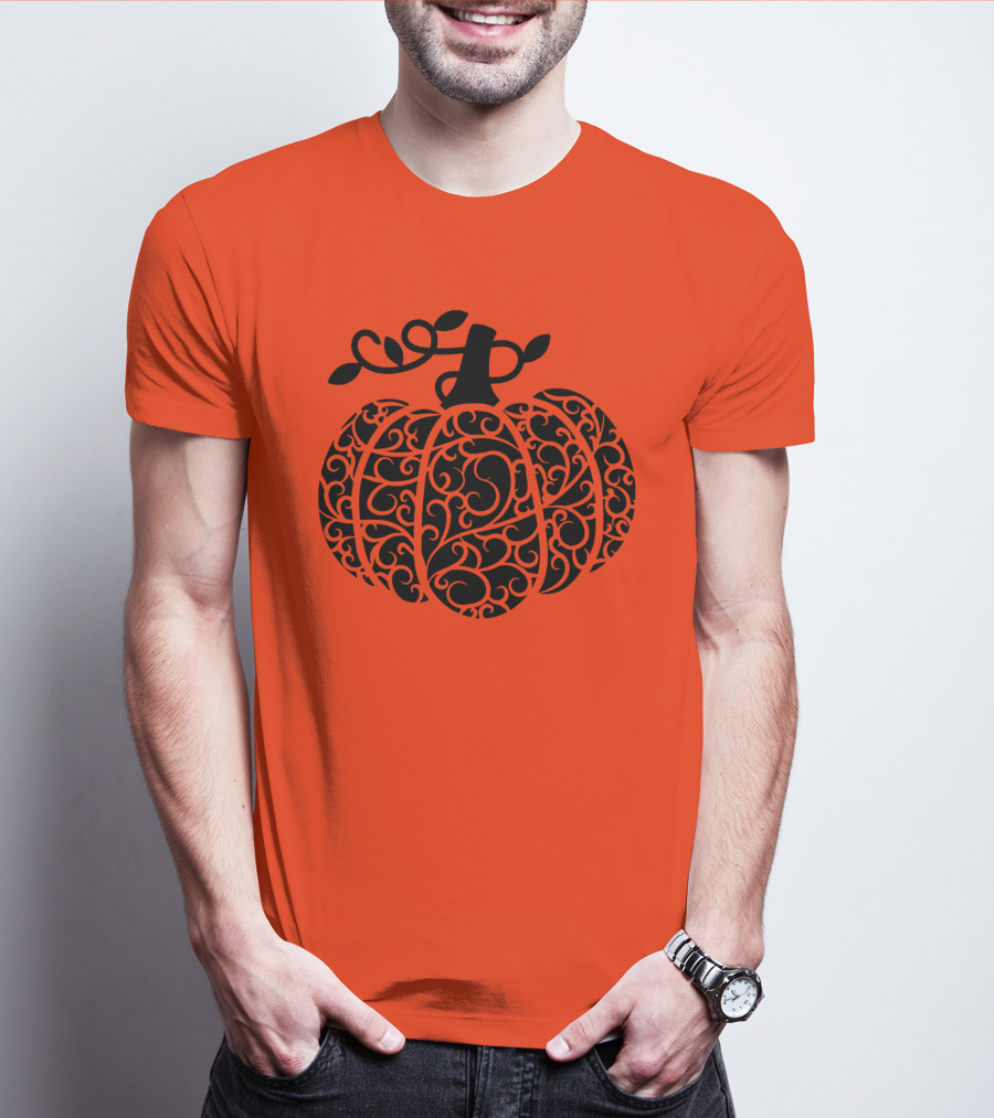Fall Pumpkin Swirly Pumpkin Women Cute Fall T-Shirt