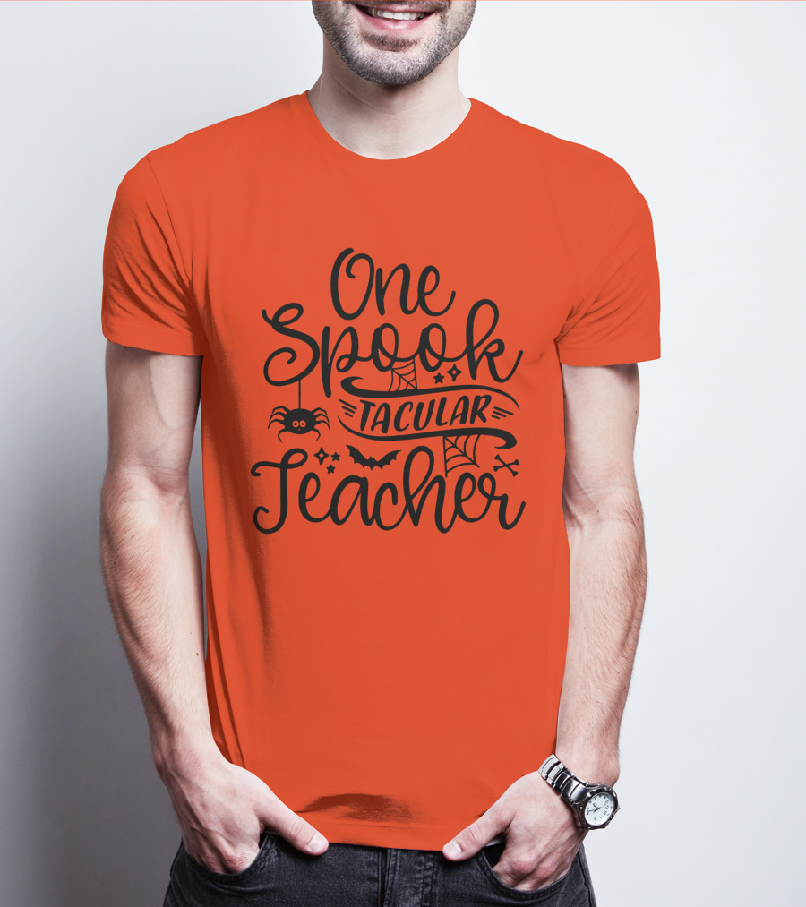 One Spooktacular Teacher Halloween Spider And Bat T-Shirt