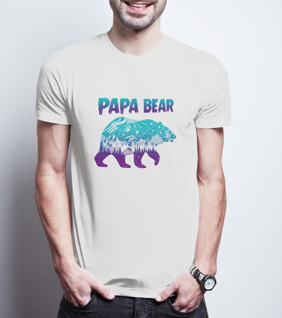 PAPA BEAR Cosmic Mountain Bear T-Shirt