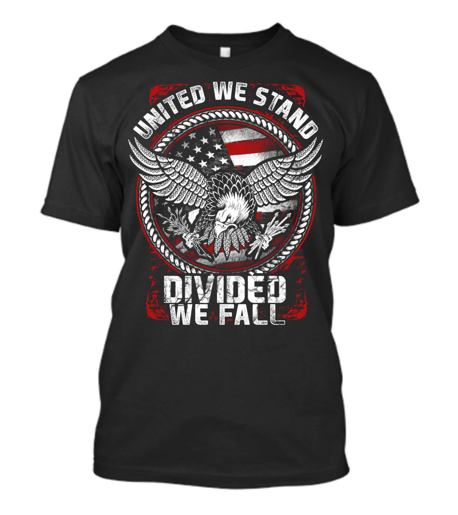United We Stand Divided We Fall American Eagle Flag T-Shirt