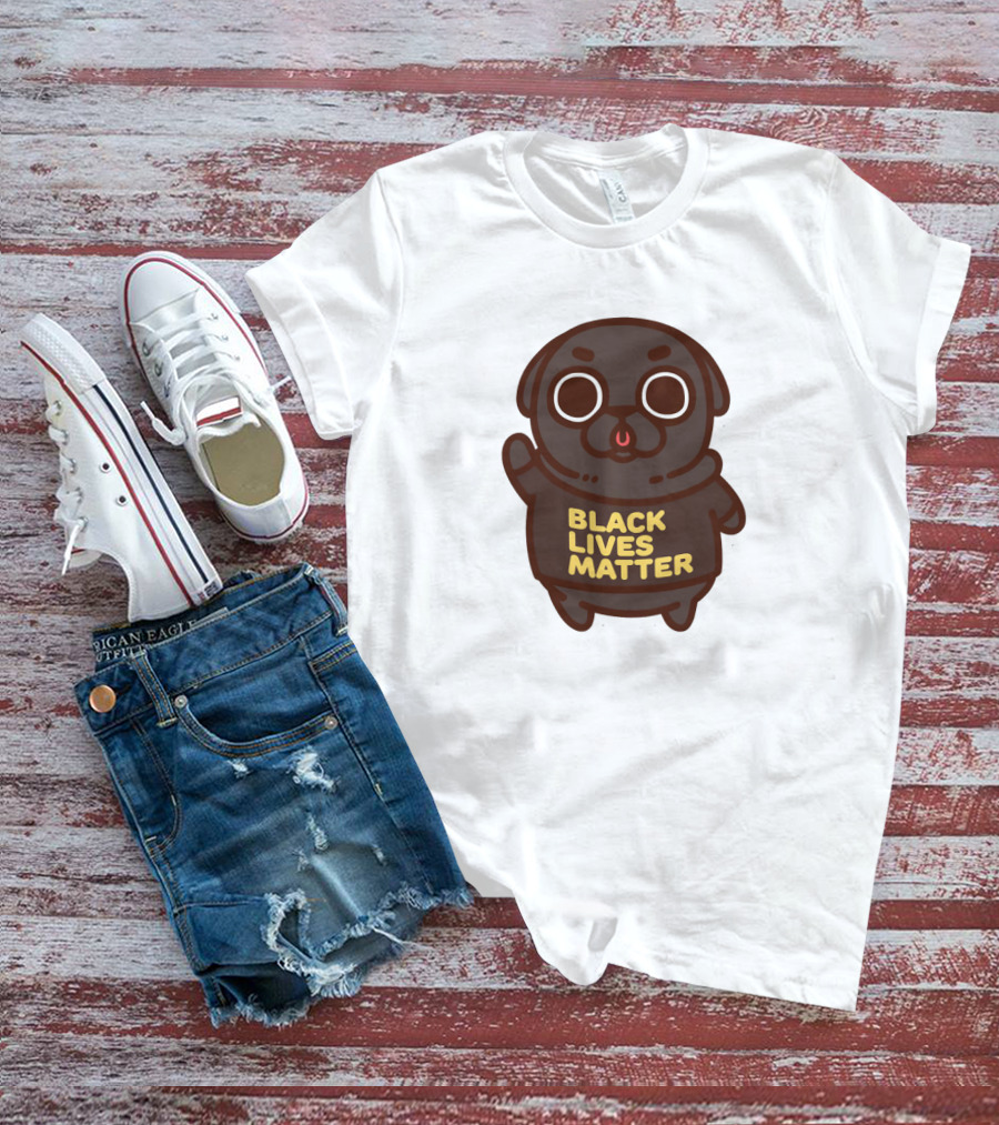 Cute Funny Pug Black Lives Matter T-Shirt