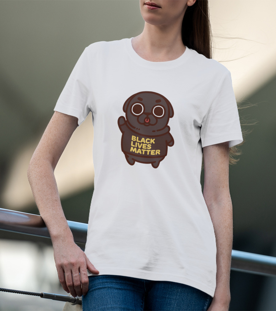 Cute Funny Pug Black Lives Matter T-Shirt