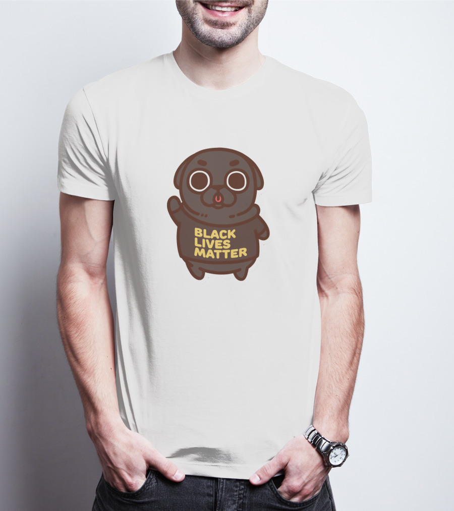 Cute Funny Pug Black Lives Matter T-Shirt
