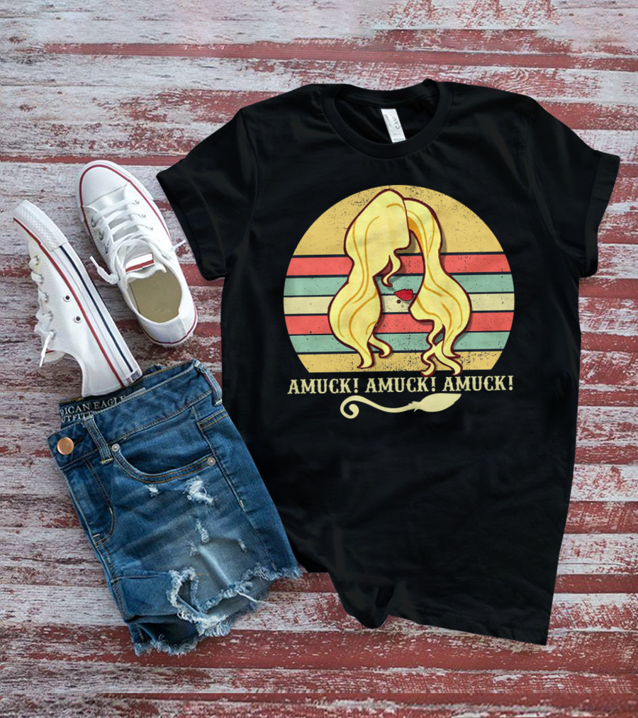 Amuck Amuck Amuck Vintage Sunset Sarah Sanderson Hocus Pocus Witch Silhouette T-Shirt