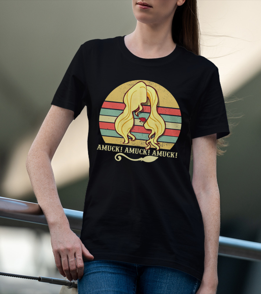 Amuck Amuck Amuck Vintage Sunset Sarah Sanderson Hocus Pocus Witch Silhouette T-Shirt