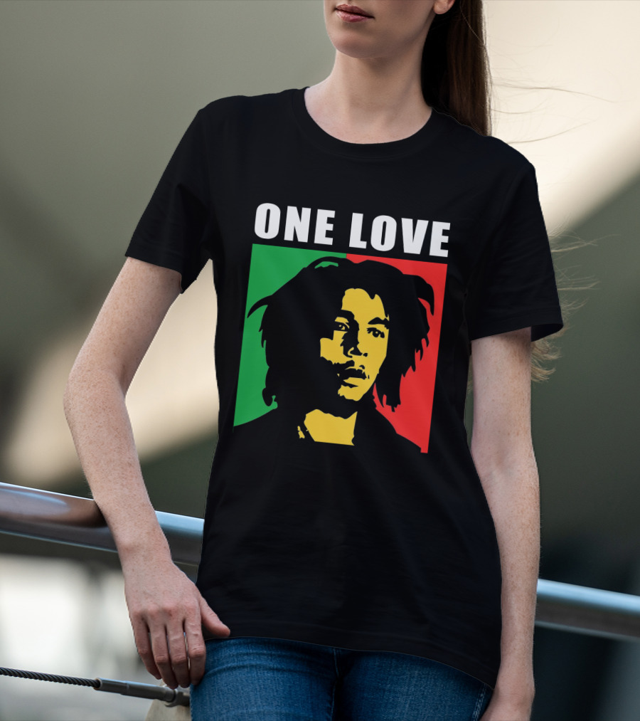 One Love Bob Marley Rasta Colors T-Shirt
