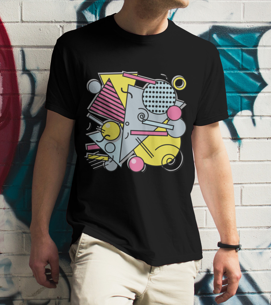 80s Memphis Geometric Abstract Shapes T-Shirt