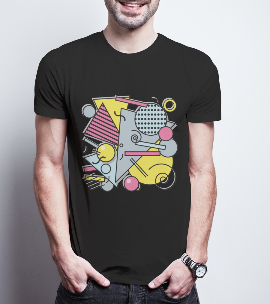 80s Memphis Geometric Abstract Shapes T-Shirt