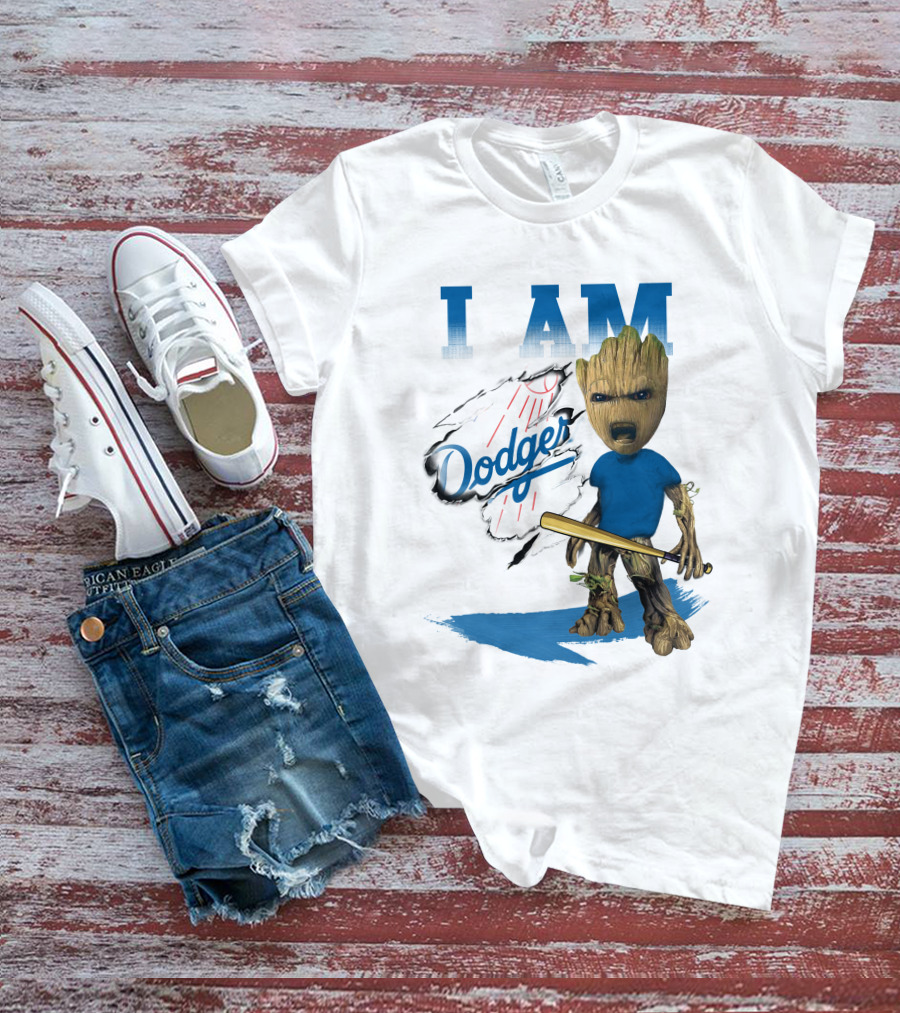 I Am Groot Dodgers Baseball T-Shirt