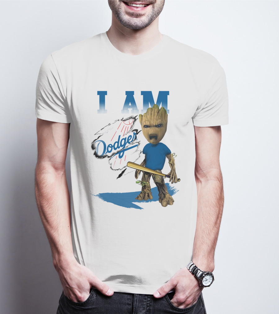 I Am Groot Dodgers Baseball T-Shirt