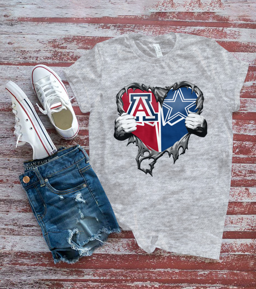 Cowboys And Arizona Wildcats Heart T-Shirt