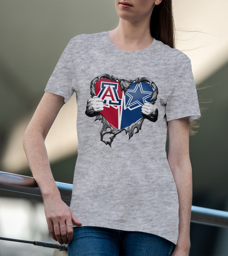 Cowboys And Arizona Wildcats Heart T-Shirt