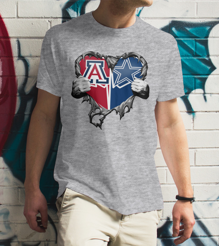 Cowboys And Arizona Wildcats Heart T-Shirt