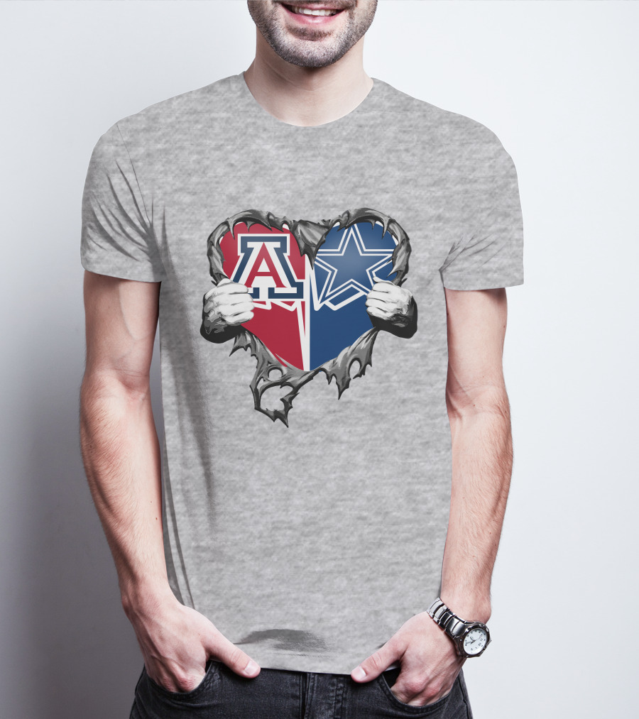 Cowboys And Arizona Wildcats Heart T-Shirt