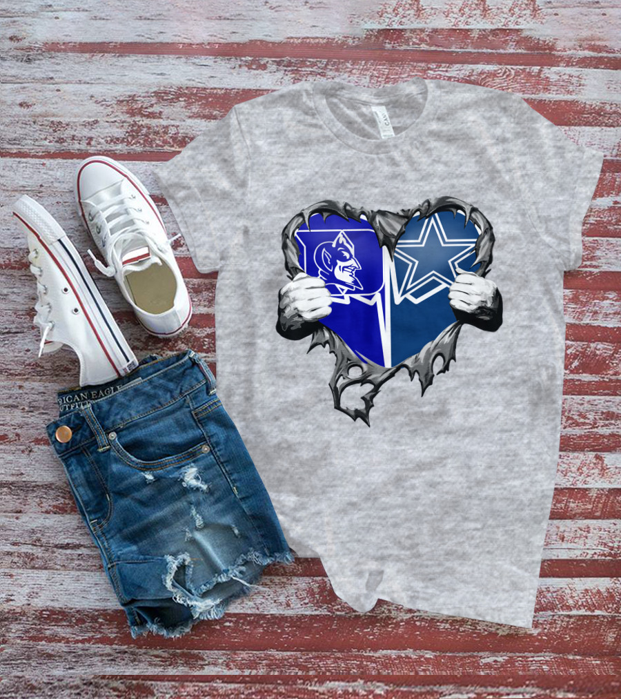 Cowboys Duke Blue Devil Heart T-Shirt
