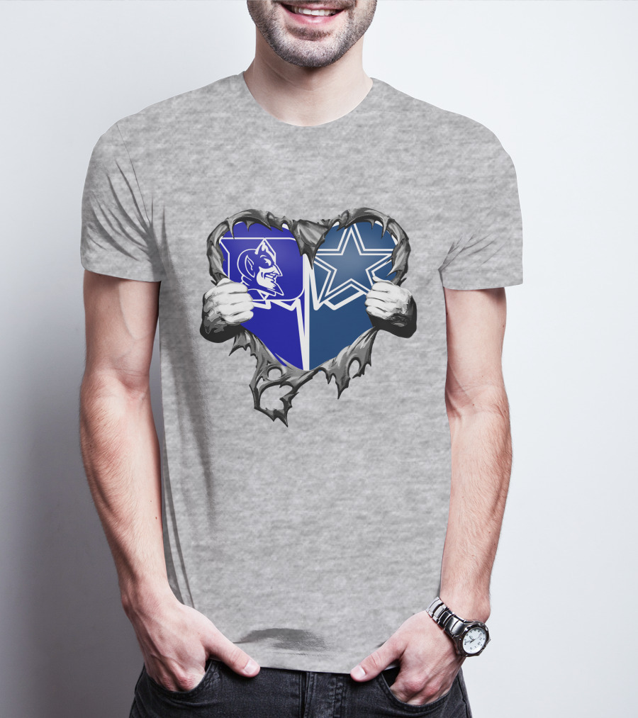 Cowboys Duke Blue Devil Heart T-Shirt