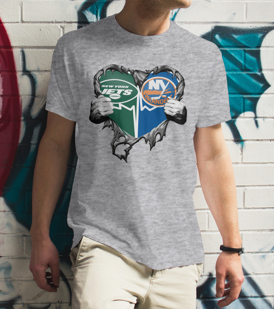 New York Jets And Islanders It’s In My Heart T-Shirt