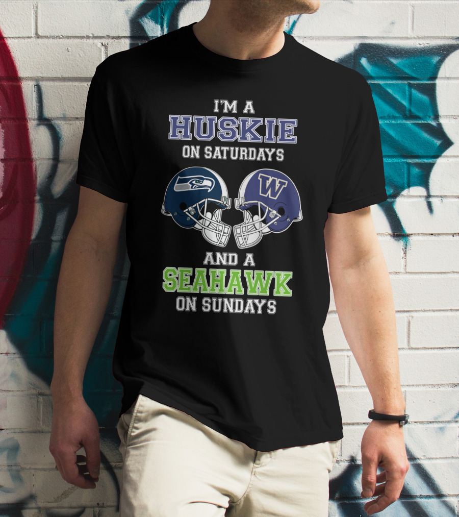 I'm A Huskie On Saturdays And A Seahawk On Sundays T-Shirt